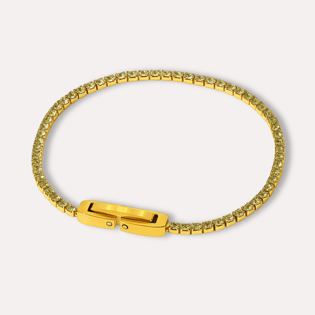 Elegantes Tennis Armband – 18K Vergoldet & Edelstahl