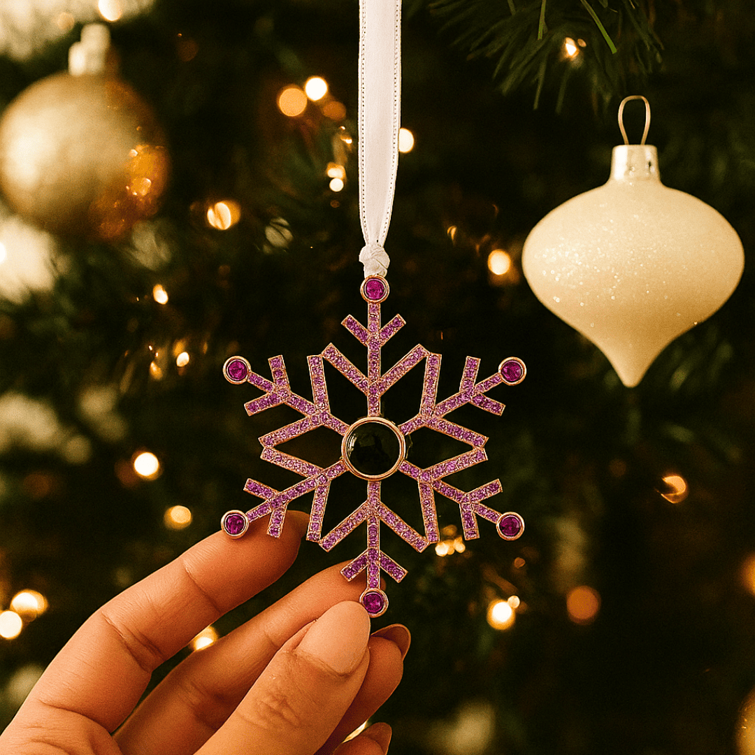 Schneeflocken Weihnachtsanhänger mit Foto