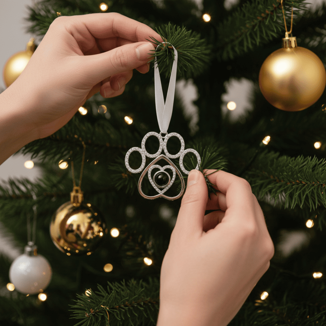 Pfoten Weihnachtsanhänger mit Foto