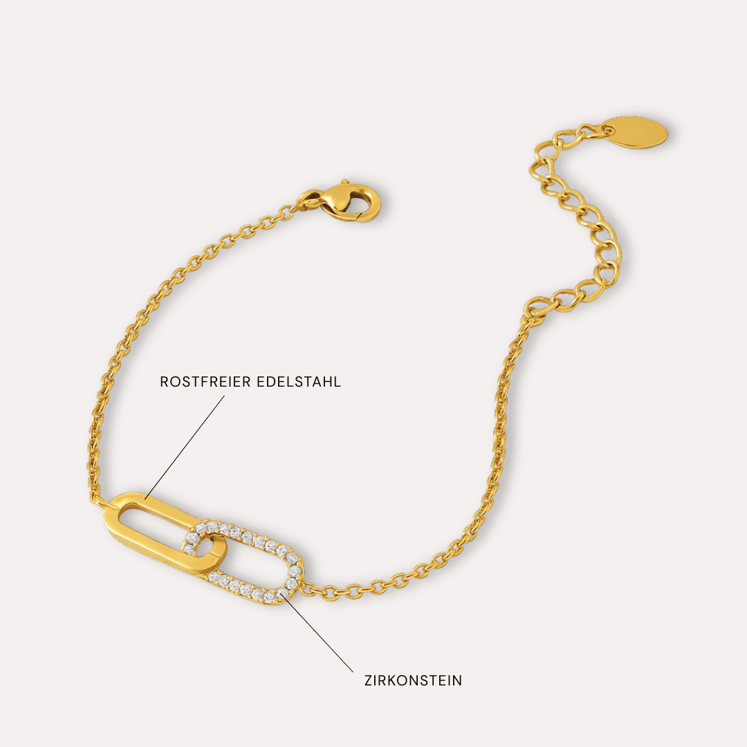 Doppelring Armband - 18K Vergoldet