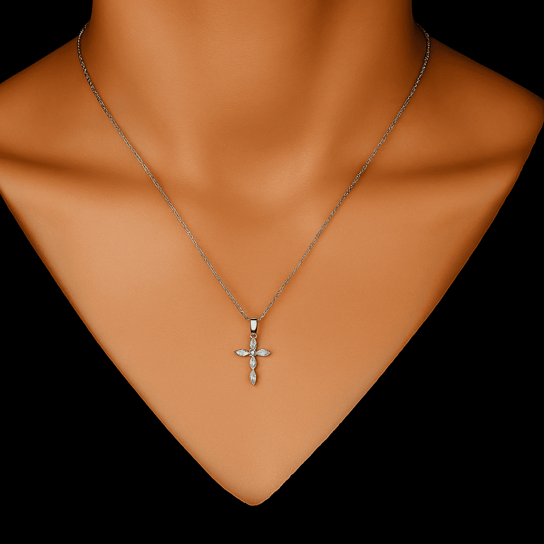 Kreuz Anhänger Halskette – 18K Vergoldet & Edelstahl