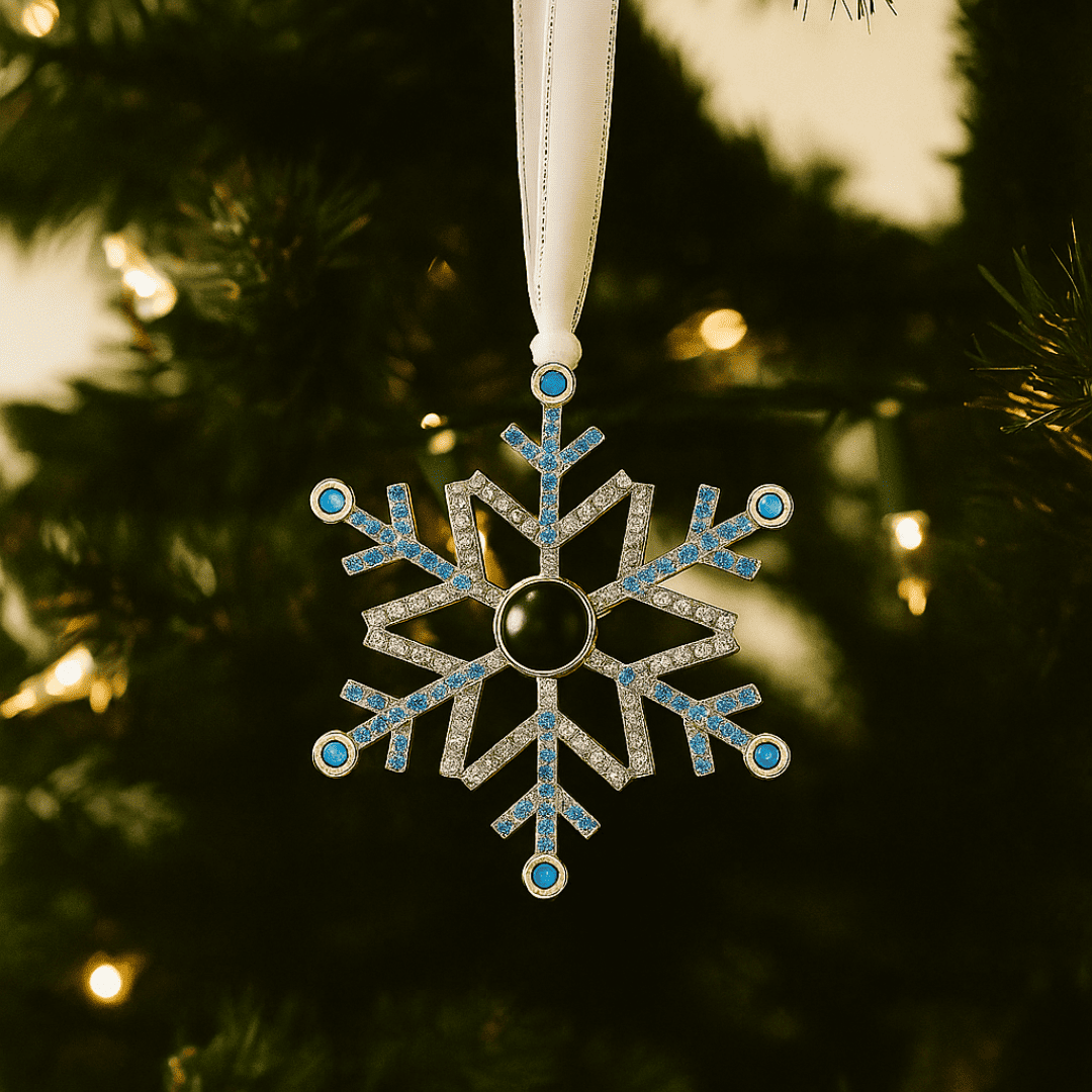 Schneeflocken Weihnachtsanhänger mit Foto