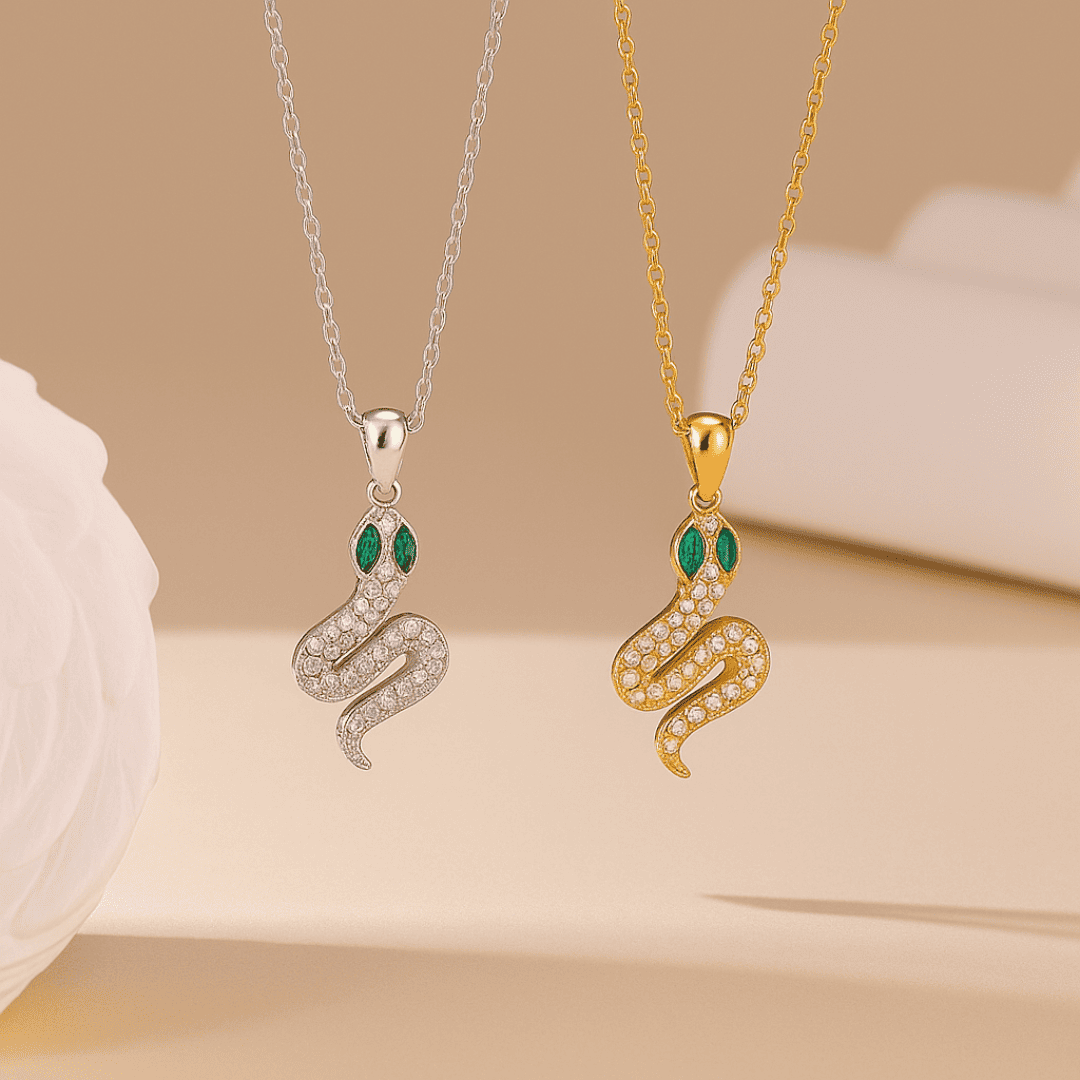 Schlangenanhänger Halskette – 18K Vergoldet & Edelstahl